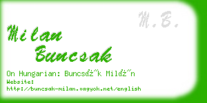 milan buncsak business card